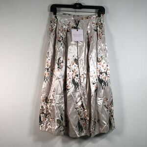 Women's Anthropologie Della Bee Garden Floral Skirt, Size XS - Champagne Pink